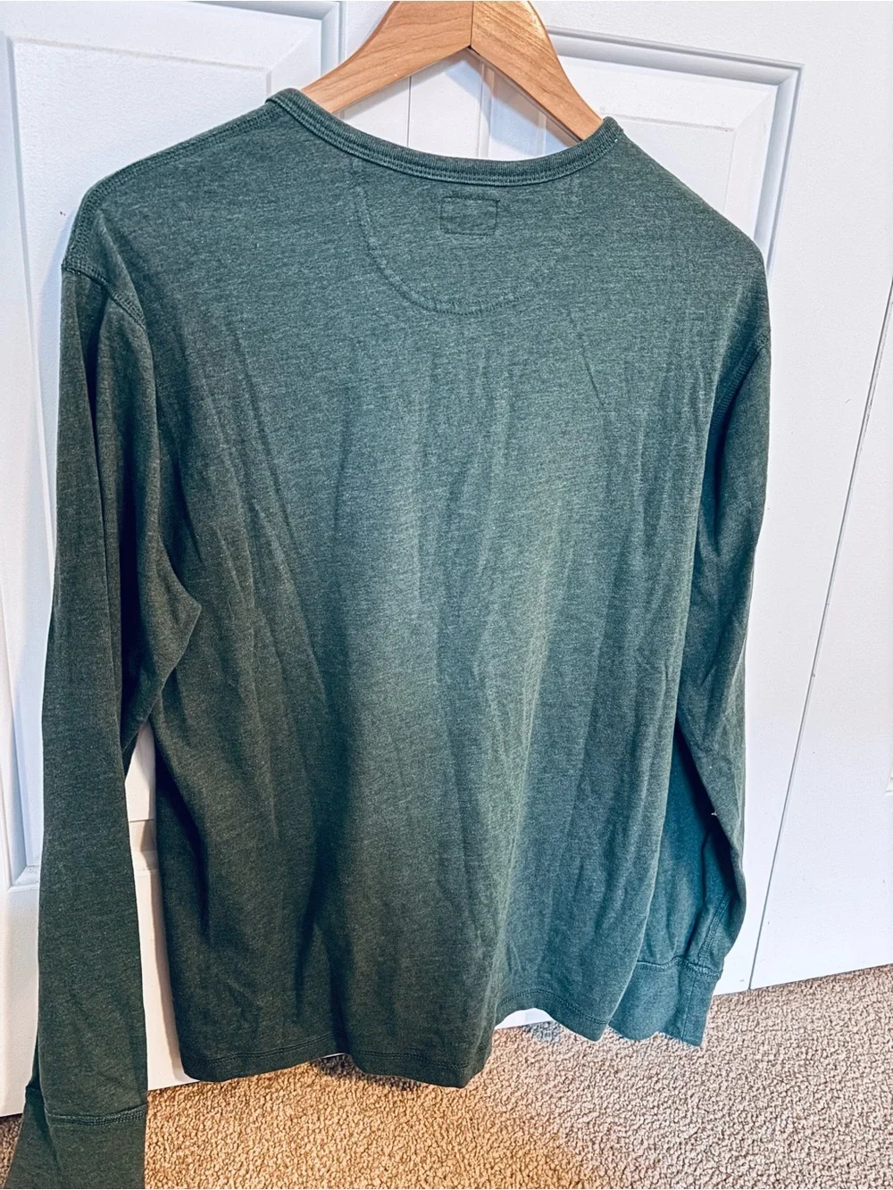 J. Crew Men’s Dark Green Long-Sleeve Henley